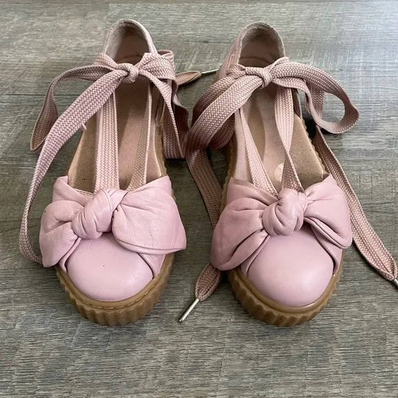 Puma Fenty x Rihanna Leather Bow Ballerina Flats Shoes