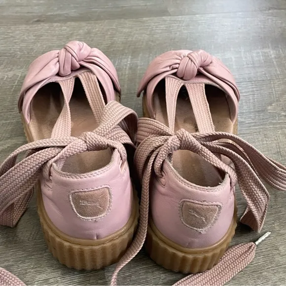 Puma Fenty x Rihanna Leather Bow Ballerina Flats Shoes