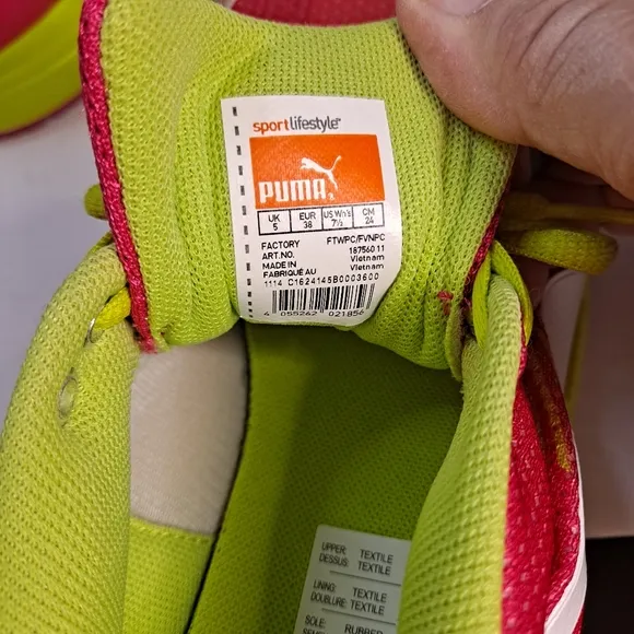 Puma Sequence Running Shoes Women's   Pink Green Size 7.5