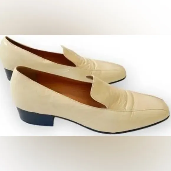 Rachel Comey Women's Cream Cow Leather Chester Loafer Flats Size 37 EU 7 US New