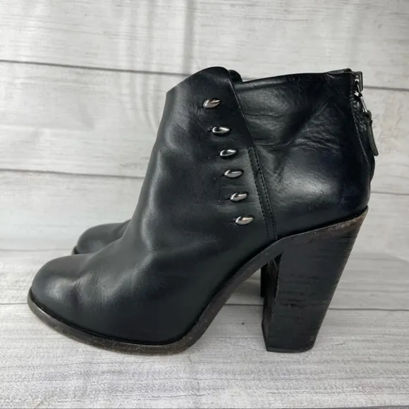 Rag &amp; Bone Alwyn Leather Studded Heel Ankle Boots