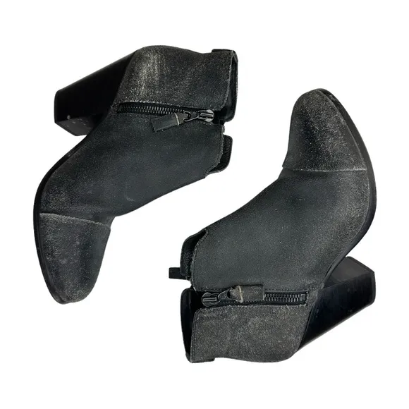 Rag &amp; Bone Black Distressed MARGOT Suede Ankle Booties