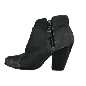 Rag &amp; Bone Black Distressed MARGOT Suede Ankle Booties
