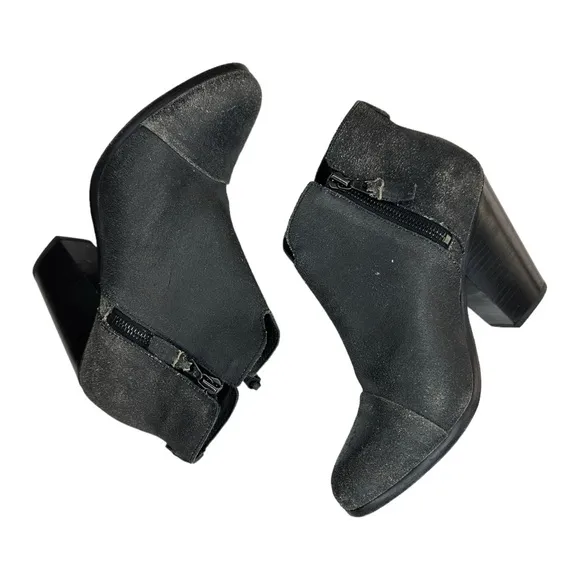 Rag &amp; Bone Black Distressed MARGOT Suede Ankle Booties