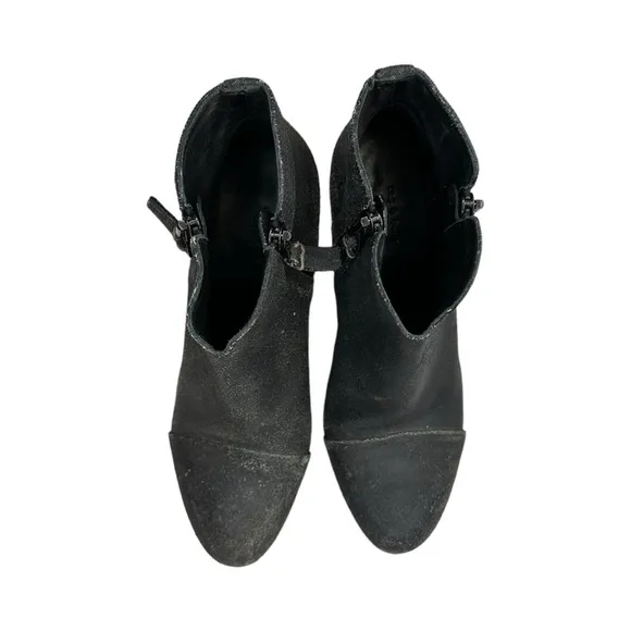 Rag &amp; Bone Black Distressed MARGOT Suede Ankle Booties