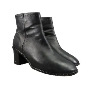 Rag &amp; Bone Shoes Womens 40 Booties Fashion Leather Studs Willow Block Heel Black