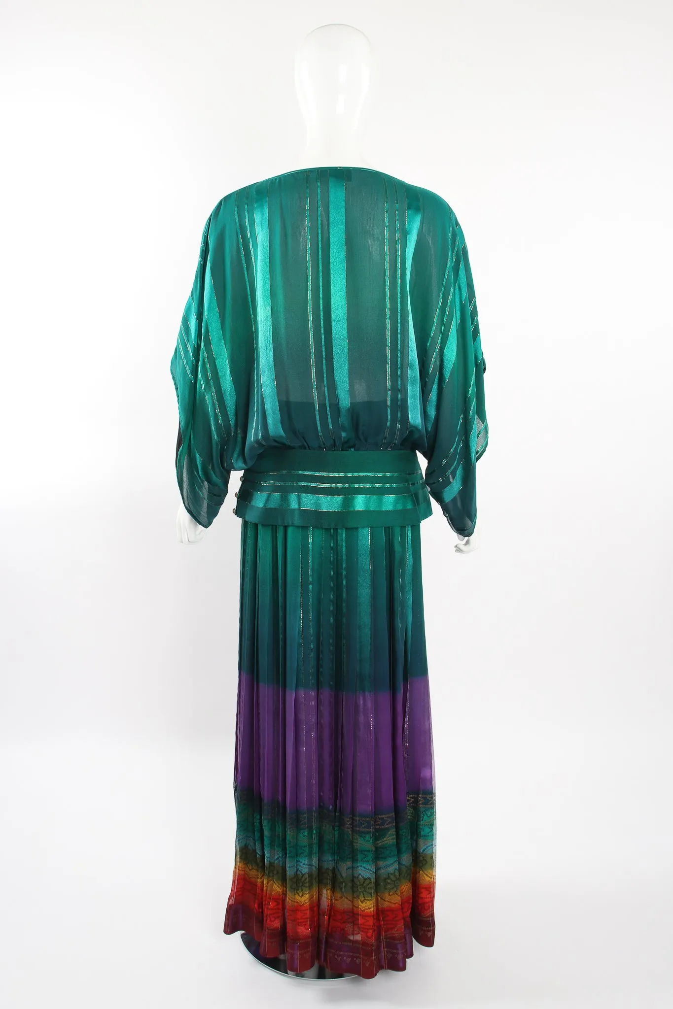 Rainbow Ombré Blouse & Skirt Set