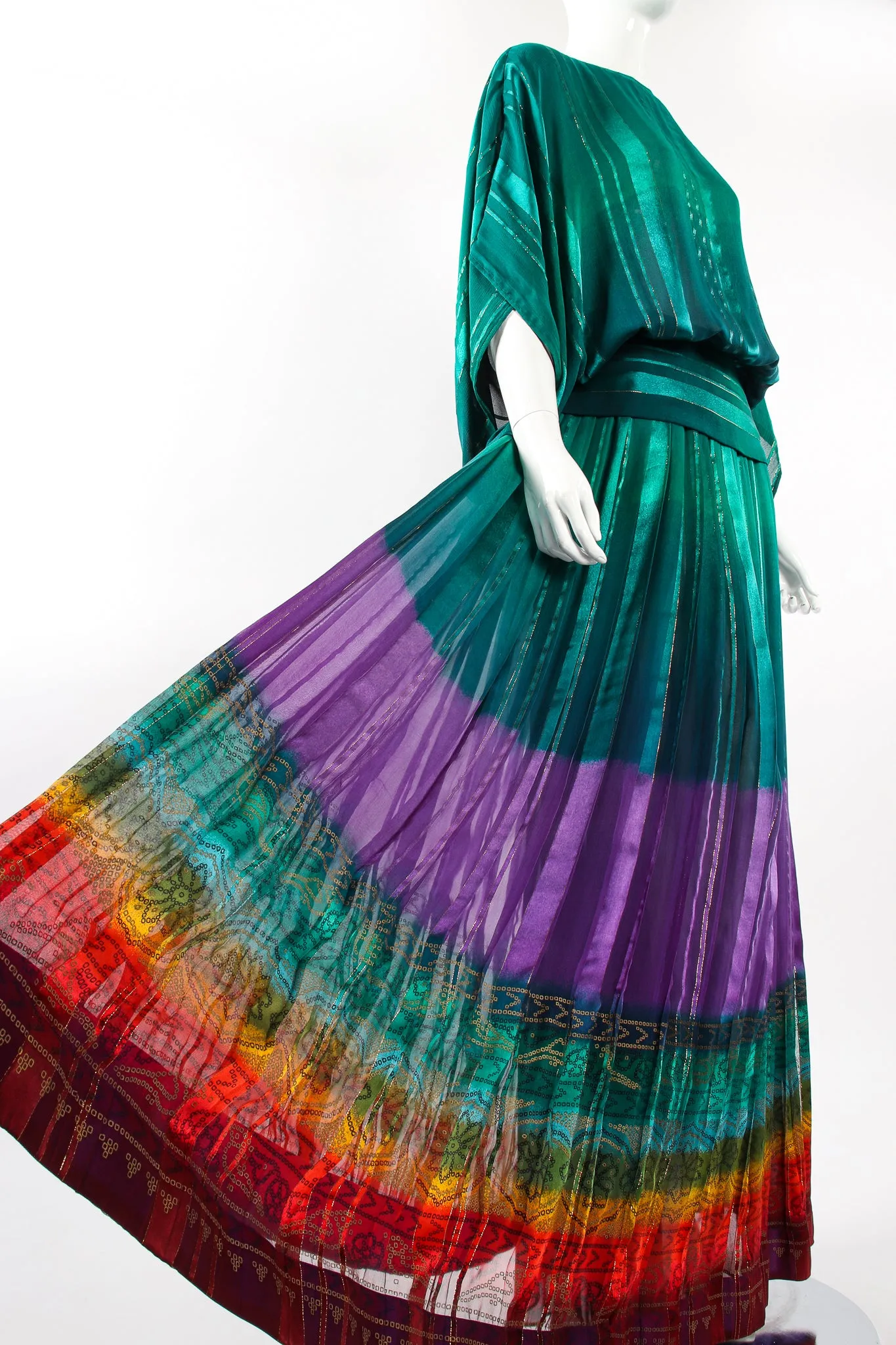 Rainbow Ombré Blouse & Skirt Set