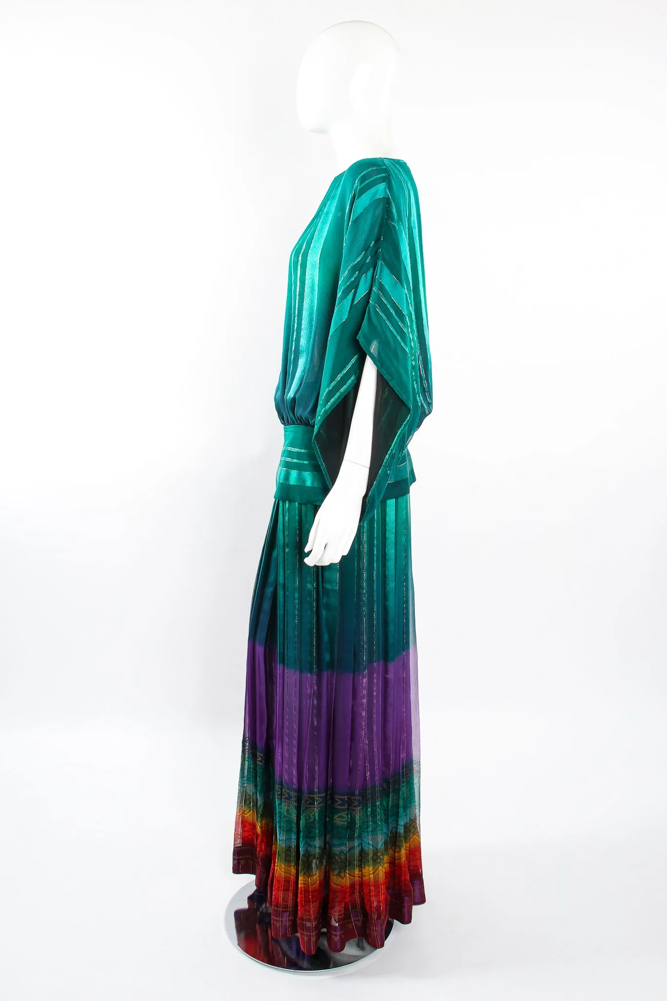 Rainbow Ombré Blouse & Skirt Set