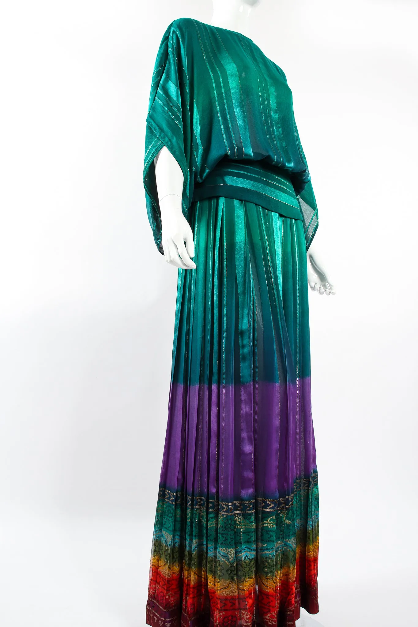 Rainbow Ombré Blouse & Skirt Set