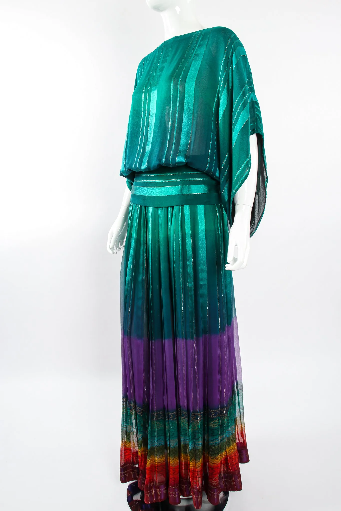 Rainbow Ombré Blouse & Skirt Set