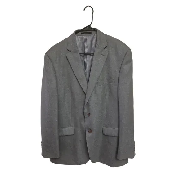 Ralph Lauren Mens Blazer Jacket Size 44 R Gray Silk Blend Sport Coat