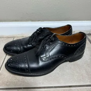 RARE MINT Allen Edmonds Rogue Men's 10.5 D USA Cap Toe Black Leather Dress Shoes