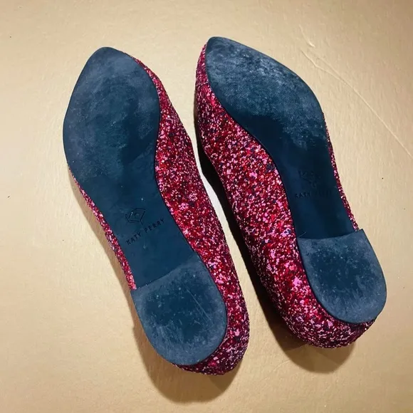 RARE Red Glitter Katy Perry The Cupid Flats 8