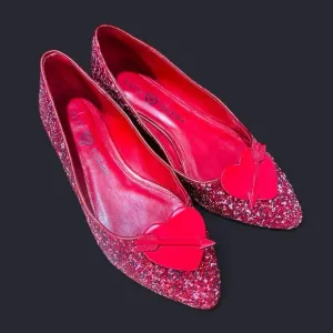 RARE Red Glitter Katy Perry The Cupid Flats 8