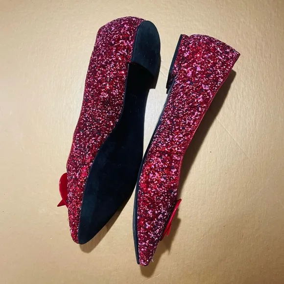 RARE Red Glitter Katy Perry The Cupid Flats 8