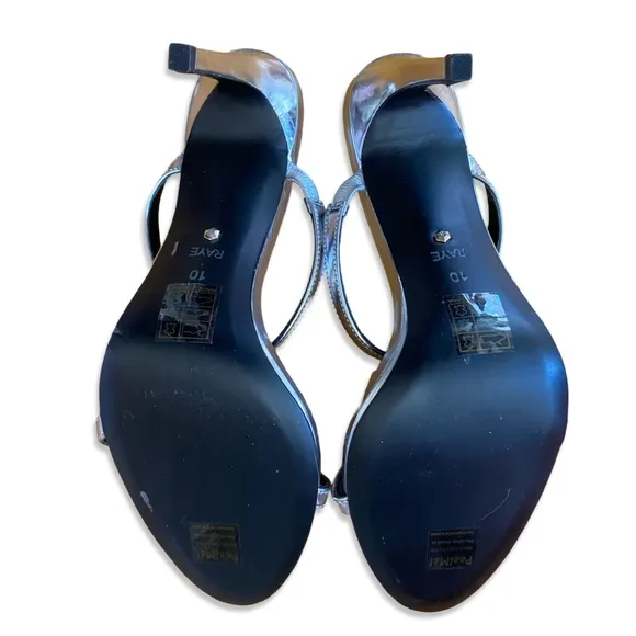 Raye Nina shoes silver metallic high heels sandals Revolve 10