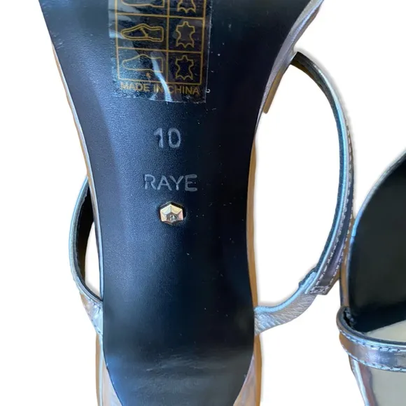 Raye Nina shoes silver metallic high heels sandals Revolve 10