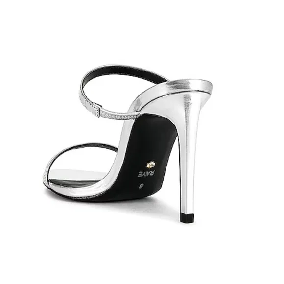 Raye Nina shoes silver metallic high heels sandals Revolve 10