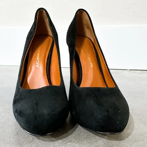 Rebecca Minkoff Azuma Suede Studded Platform Pumps Heels Shoes Black size 6.5