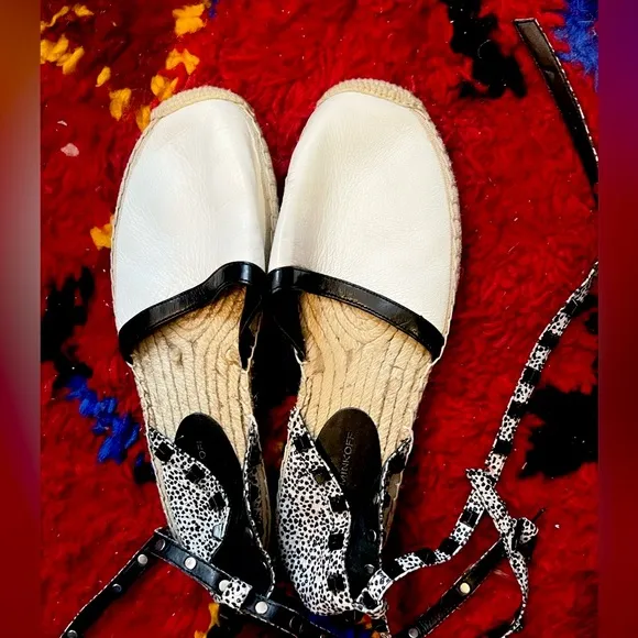 Rebecca Minkoff White Leather Espadrille Flats
