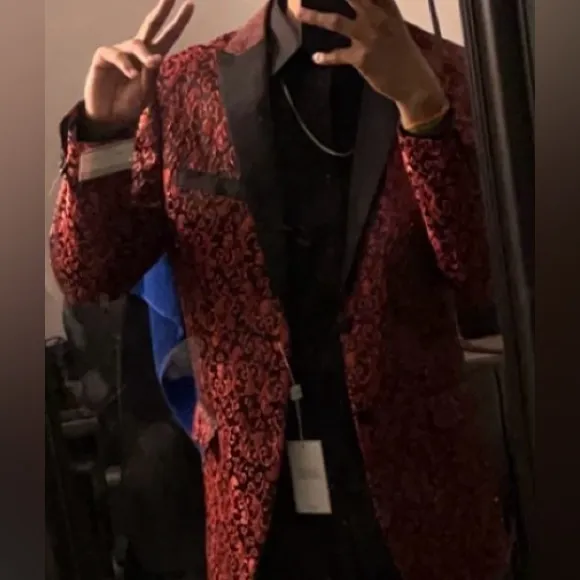 Red and black suit!