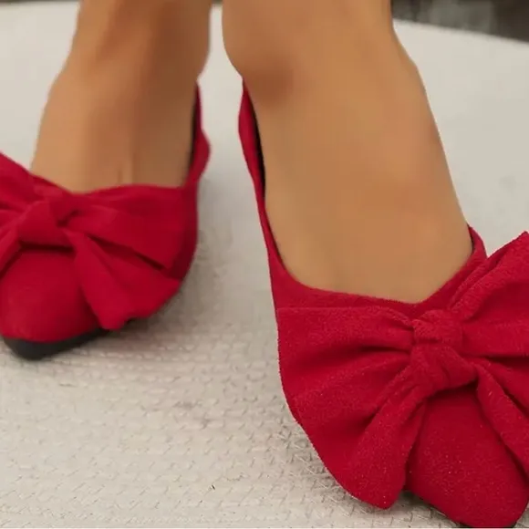 Red Bow Flats for Women