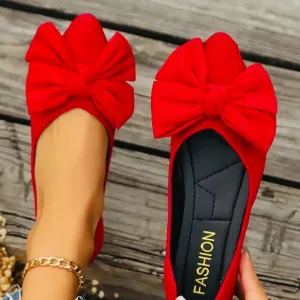 Red Bow Flats for Women