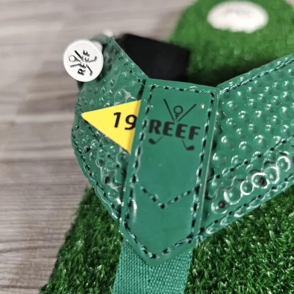 Reef Mulligan II Green Sandals - Golf Ball Turf Thong Shoes - Men's Size 9 - NEW