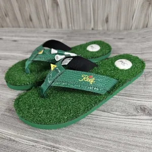 Reef Mulligan II Green Sandals - Golf Ball Turf Thong Shoes - Men's Size 9 - NEW