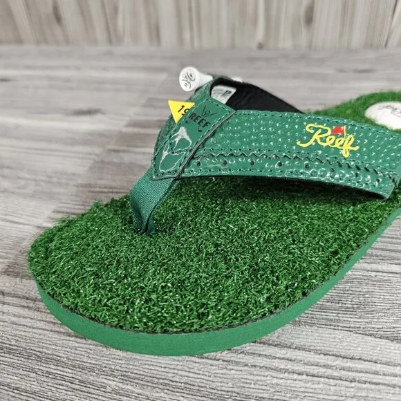 Reef Mulligan II Green Sandals - Golf Ball Turf Thong Shoes - Men's Size 9 - NEW