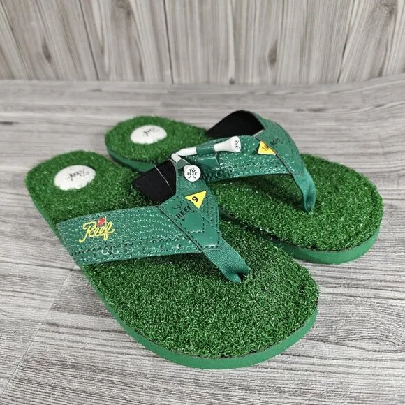 Reef Mulligan II Green Sandals - Golf Ball Turf Thong Shoes - Men's Size 9 - NEW