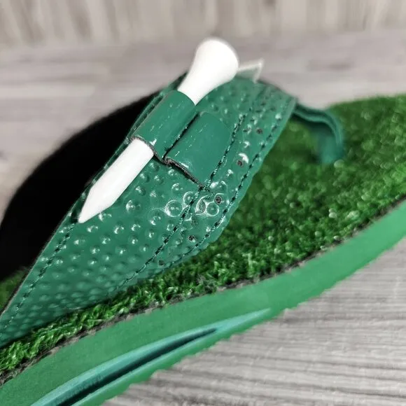 Reef Mulligan II Green Sandals - Golf Ball Turf Thong Shoes - Men's Size 9 - NEW