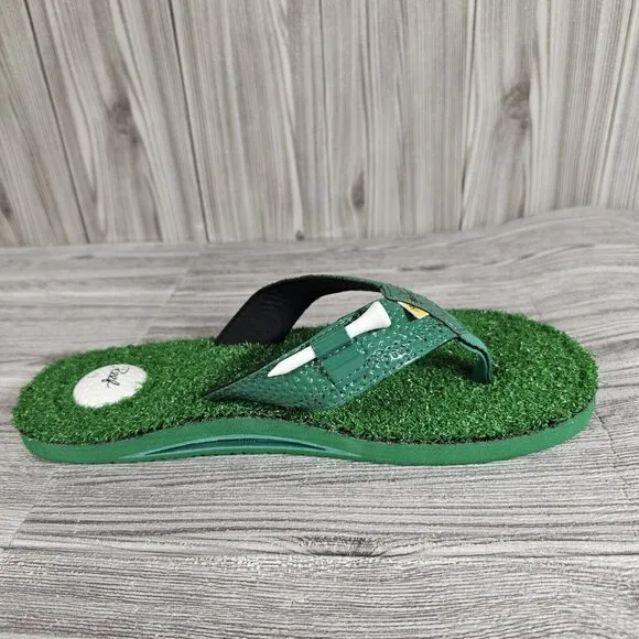 Reef Mulligan II Green Sandals - Golf Ball Turf Thong Shoes - Men's Size 9 - NEW