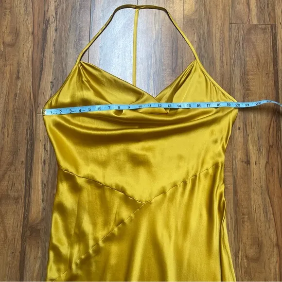 Reformation Torin Open-back Cowl Neck Midi Dress in Gold Size XL