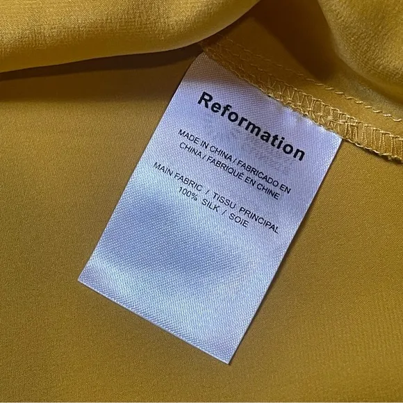 Reformation Torin Open-back Cowl Neck Midi Dress in Gold Size XL