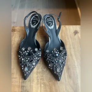 Rene Caovilla Black Embellished Women's Shoes