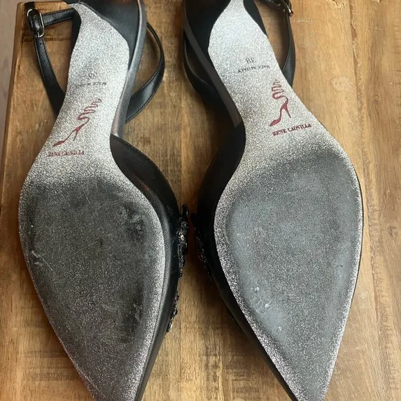 Rene Caovilla Black Embellished Women's Shoes
