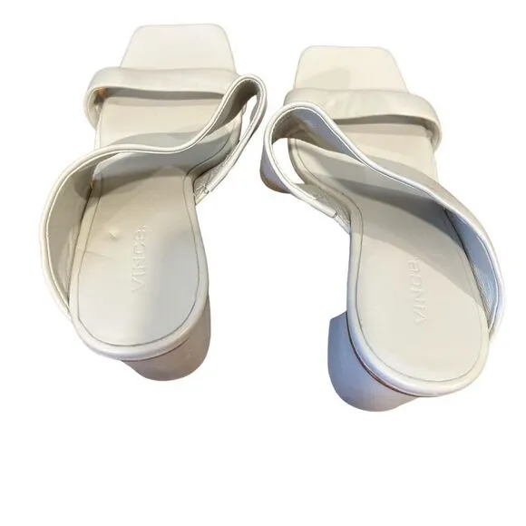 Revolve VINCE Nessia Block Heel Leather Mule Sandals