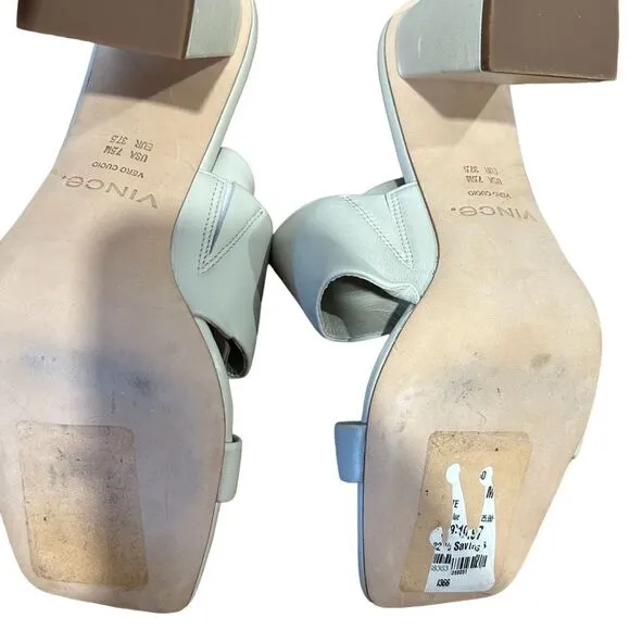 Revolve VINCE Nessia Block Heel Leather Mule Sandals