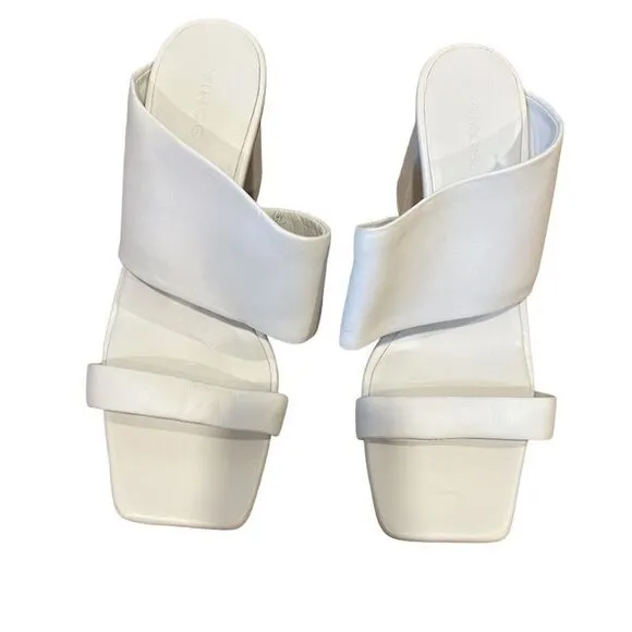 Revolve VINCE Nessia Block Heel Leather Mule Sandals