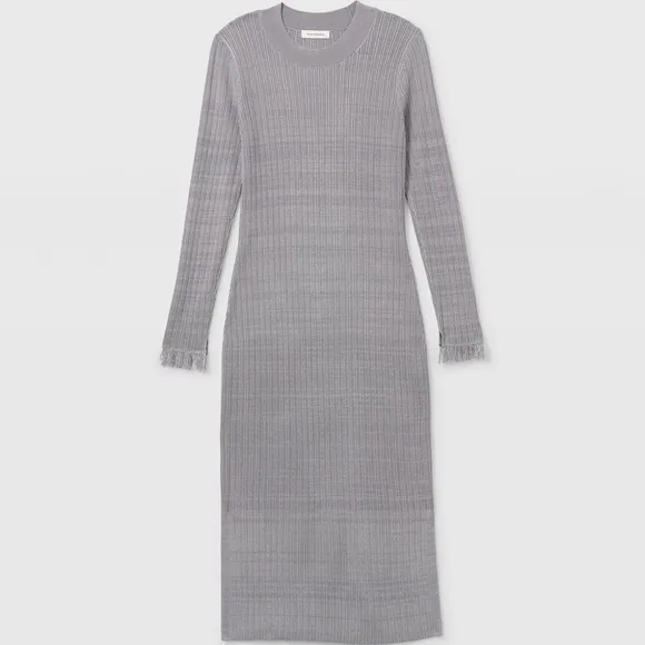 Rib Space-Dyed Dress - Brand New - NEVER WORN - Blue Grey