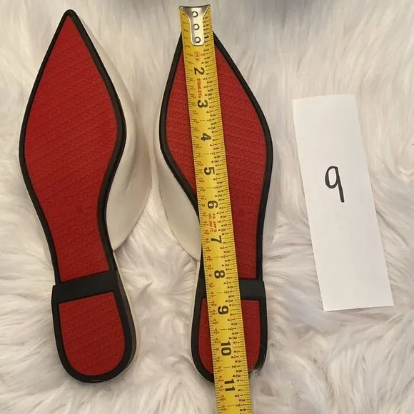 Riveted Black Gold Pointed Toe Flat Mules Shoes