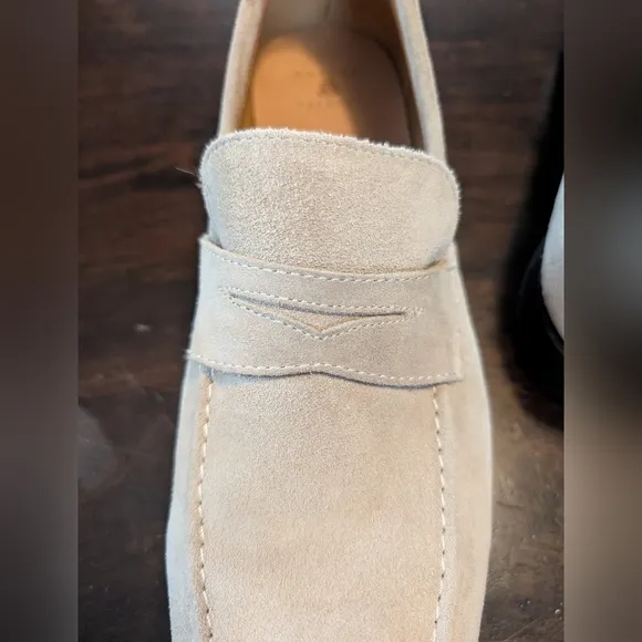 Robert Talbott Men's 13, Taupe Suede Penny Loafers, EUC