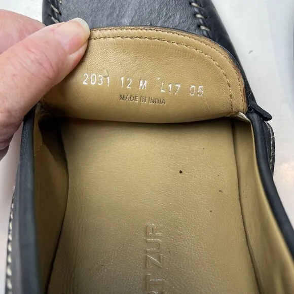 Robert Zur Sven Driving Loafers Glove Leather Black Mens Size 12M Luxury Shoe