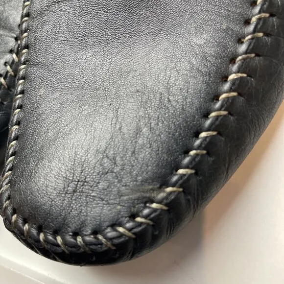 Robert Zur Sven Driving Loafers Glove Leather Black Mens Size 12M Luxury Shoe