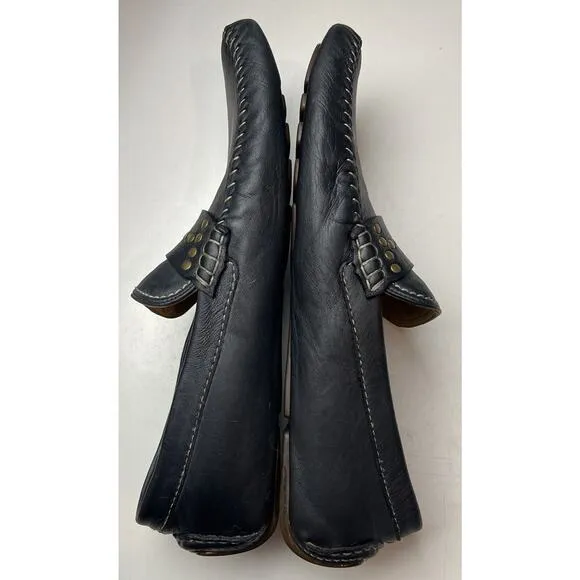 Robert Zur Sven Driving Loafers Glove Leather Black Mens Size 12M Luxury Shoe