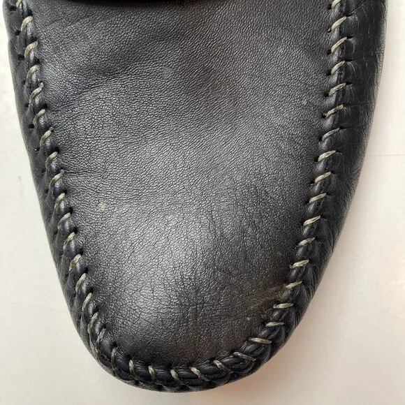 Robert Zur Sven Driving Loafers Glove Leather Black Mens Size 12M Luxury Shoe