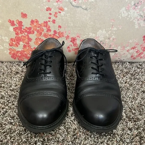 Rockport Black Leather Mens Lace Up Dress Shoes, Size 9W, Model #M1728 Office