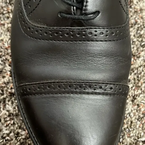 Rockport Black Leather Mens Lace Up Dress Shoes, Size 9W, Model #M1728 Office